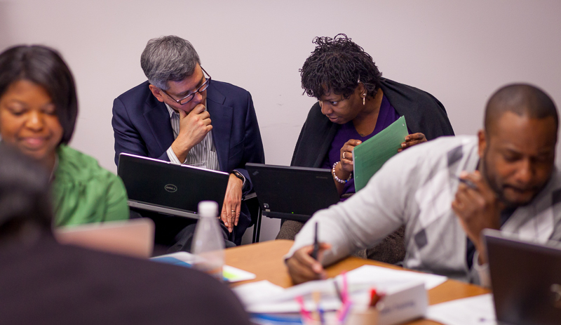 People looking at computer screens